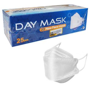ماسک سه بعدی سفید دی ۲۵ عددی