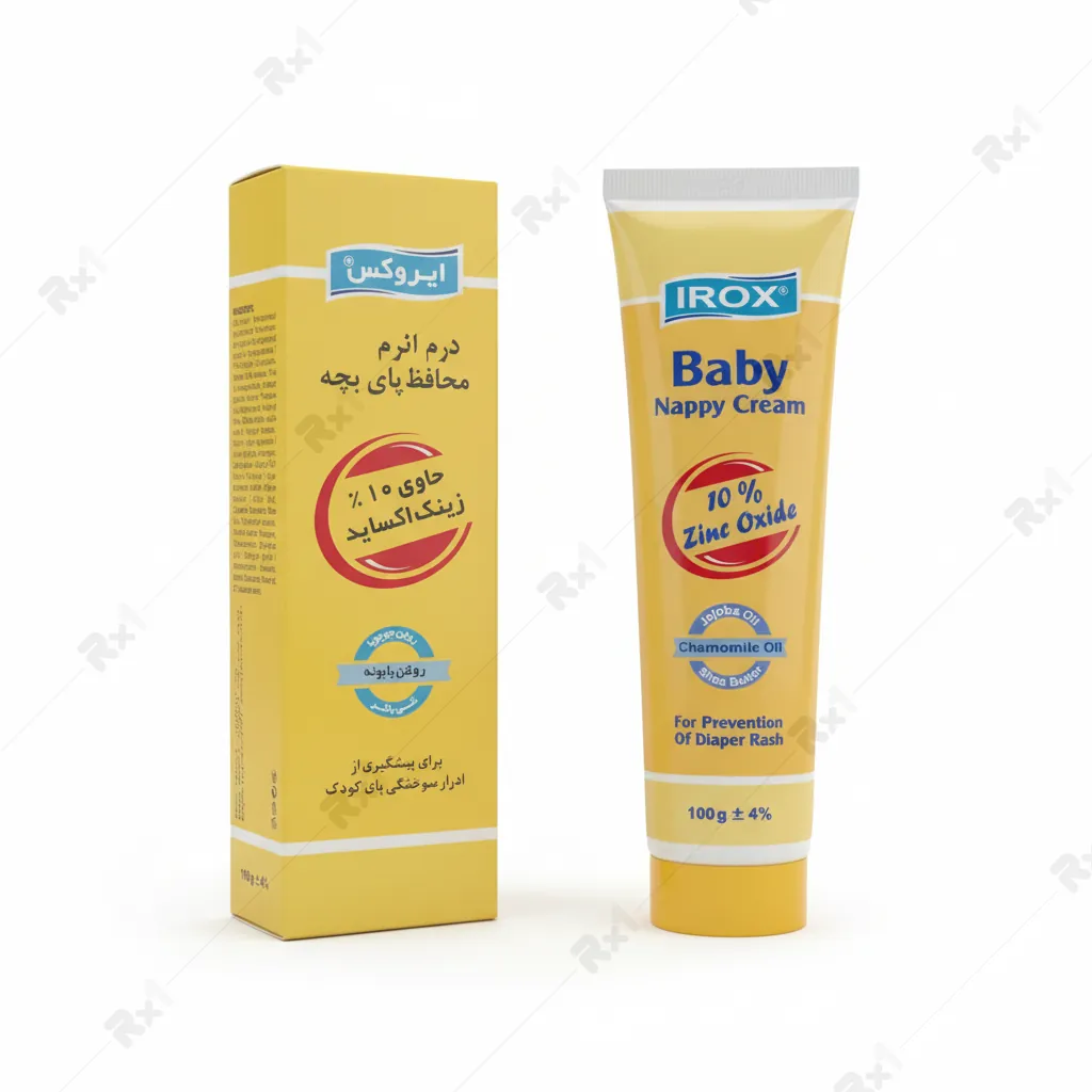 کرم محافظ پای بچه ایروکس حاوی 10 درصد زینک اکساید وزن 100گرم