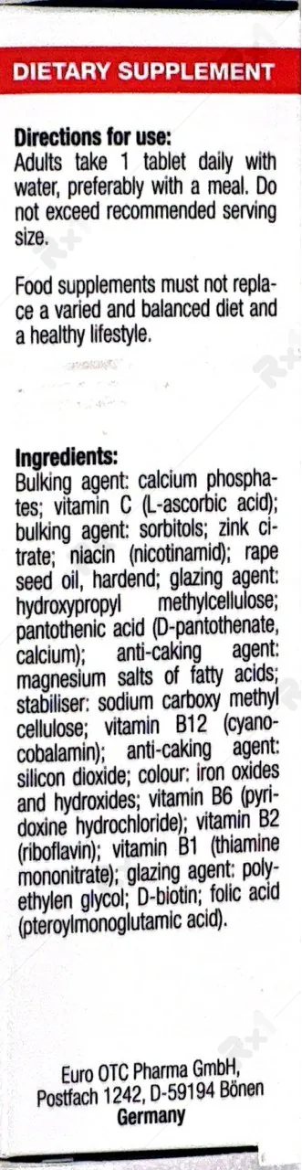 قرص زینک پلاس 15 یوروویتال ۶۰ عدد