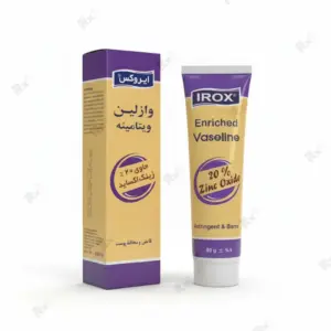 کرم وازلین ویتامینه ایروکس حاوی 20 درصد زینک اکساید وزن 80 گرم (داروخانه آنلاین نسخه اول)