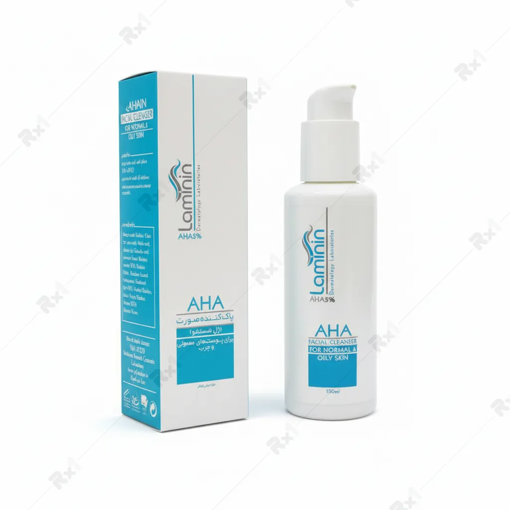 پاک کننده صورت لامینین حاوی AHA مناسب پوستهای معمولی و چرب حجم 150 میلی لیتر (داروخانه آنلاین نسخه اول)
