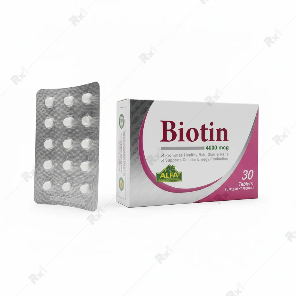 قرص بیوتین 4000 میکروگرم آلفا ویتامینز 30 عدد