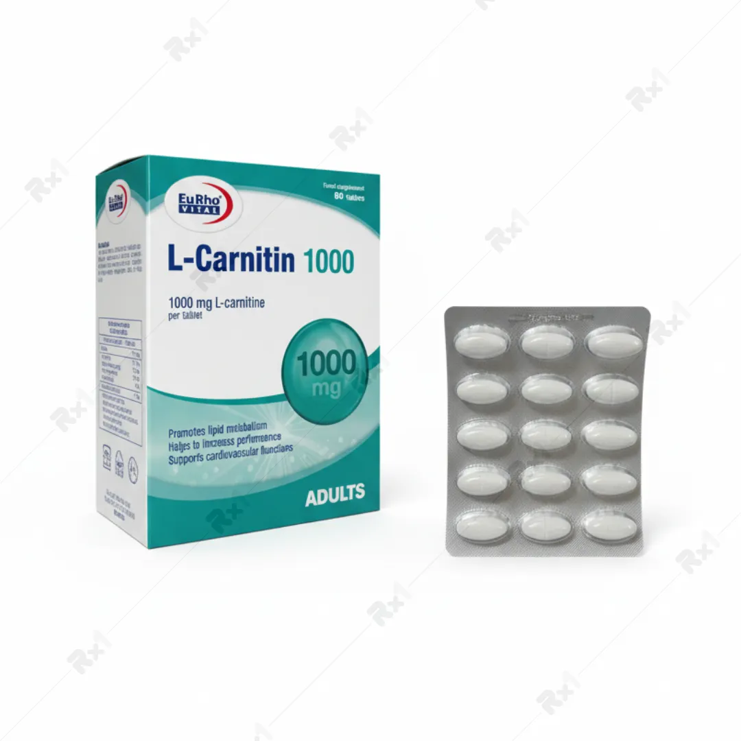 قرص ال کارنیتین 1000 میلی گرم یورویتال 60 عدد