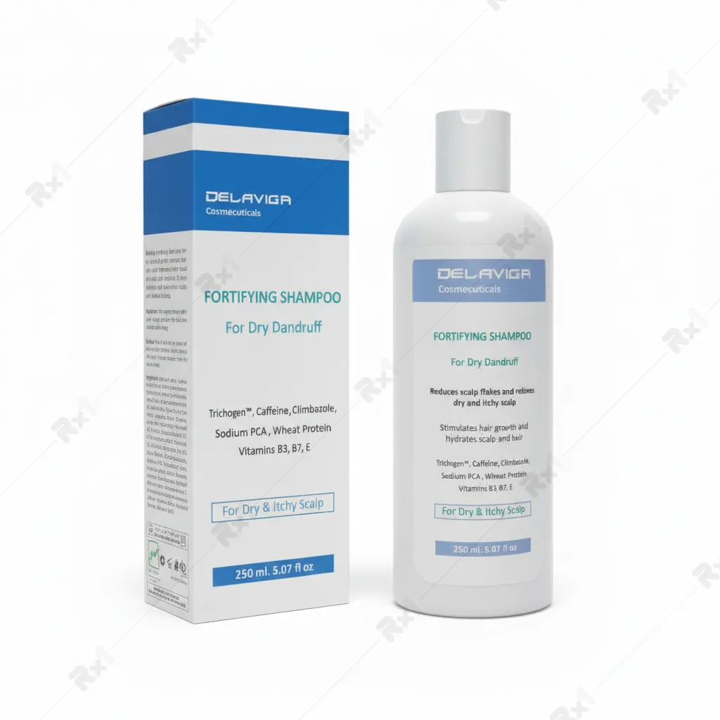 شامپو تقویت کننده مو دلاویگا مناسب مو دارای شوره خشک (داروخانه آنلاین نسخه اول)