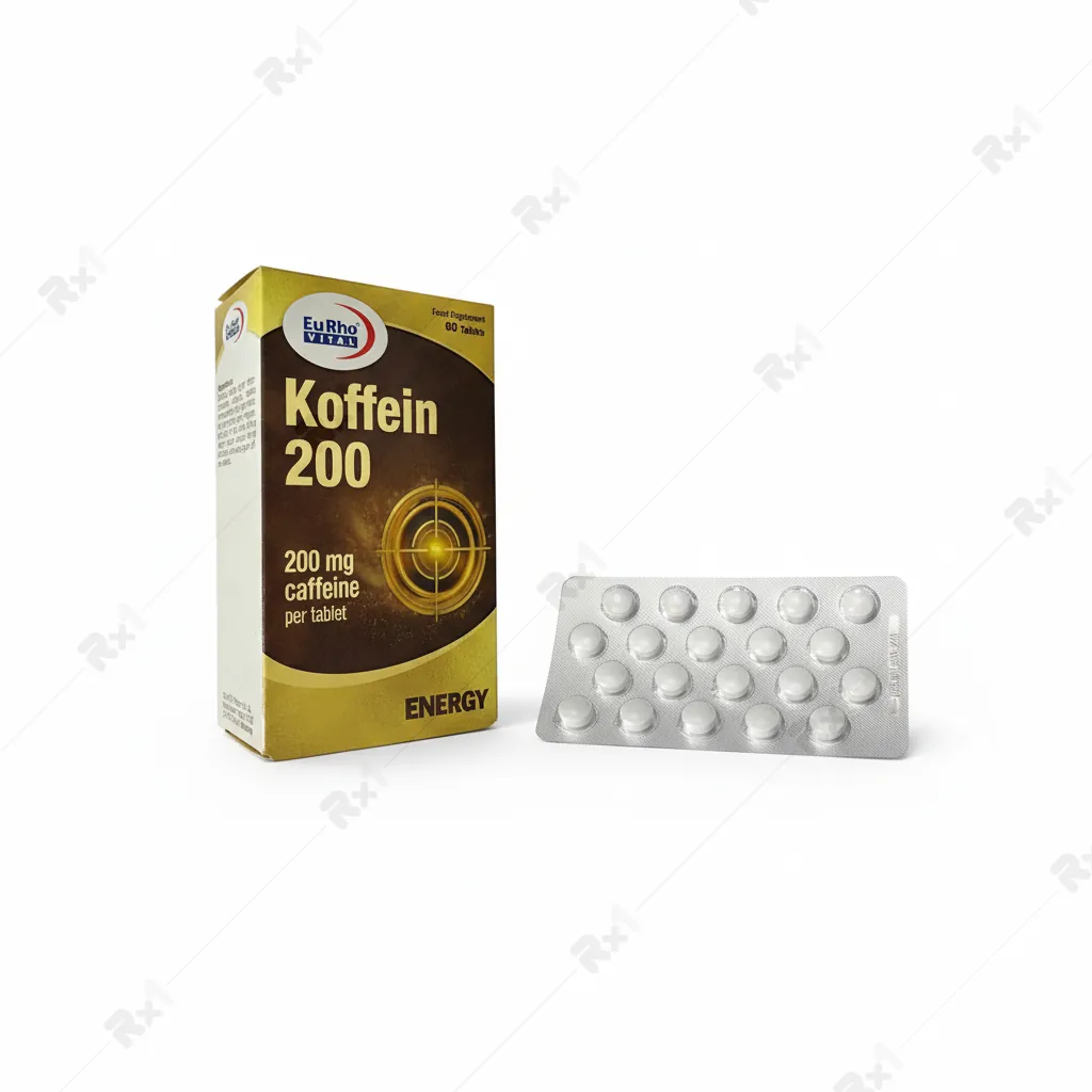 قرص کافئین 200 میلی گرم یوروویتال 60 عدد