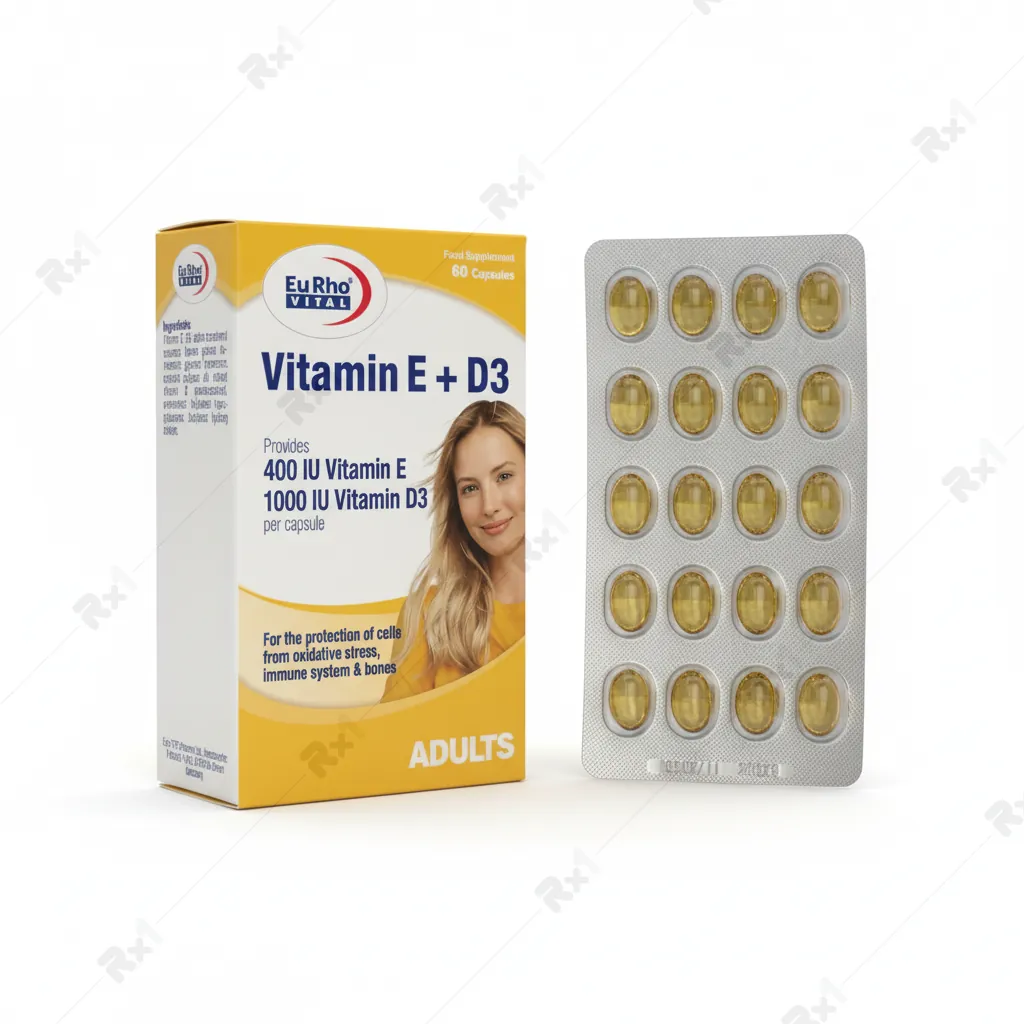 کپسول ویتامین E و D3 یوروویتال 60 عدد