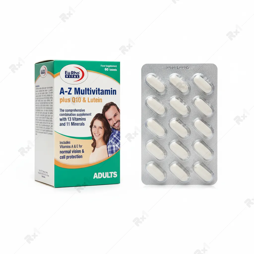 قرص AZ مولتی ویتامین پلاس کیوتن و لوتئین یوروویتال