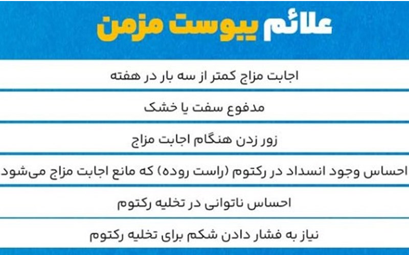 علائم یبوست مزمن