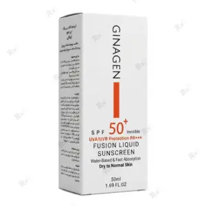 کرم ضدآفتاب بی رنگ ژیناژن Spf50 مناسب پوست خشک و نرمال حجم 50 میلی لیتر