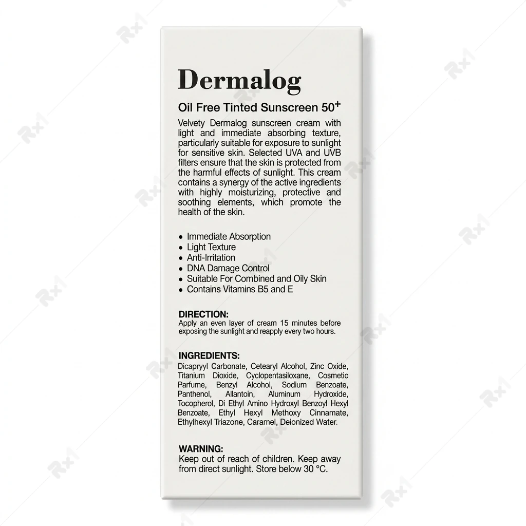کرم ضد آفتاب رنگی روشن درمالوگ مناسب پوست چرب و مختلط SPF 50+ حجم 50 میلیلیتر - تصویر 3