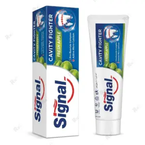 خمیر دندان ضد پوسیدگی سیگنال مدل Cavity Fighter با طعم سیب حجم ۱۵۲ گرم