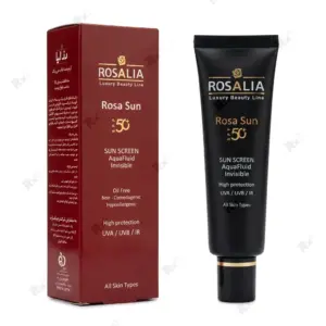 کرم ضدآفتاب بی‌رنگ رزالیا SPF50 مناسب انواع پوست حجم 40 میلی لیتر