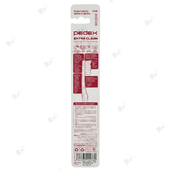 مسواک متوسط پدکس مدل Extra Clean