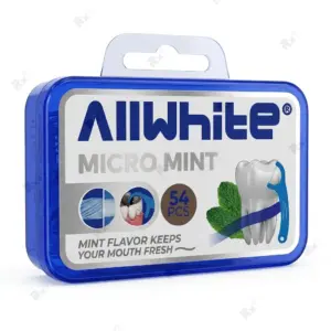 نخ دندان دستهدار آل وایت مدل Micro Mint بسته ۵۴ عددی