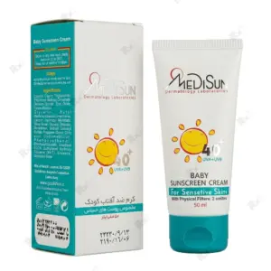 کرم ضدآفتاب کودک مدیسان SPF40 مناسب پوست حساس حجم 50 میلی لیتر