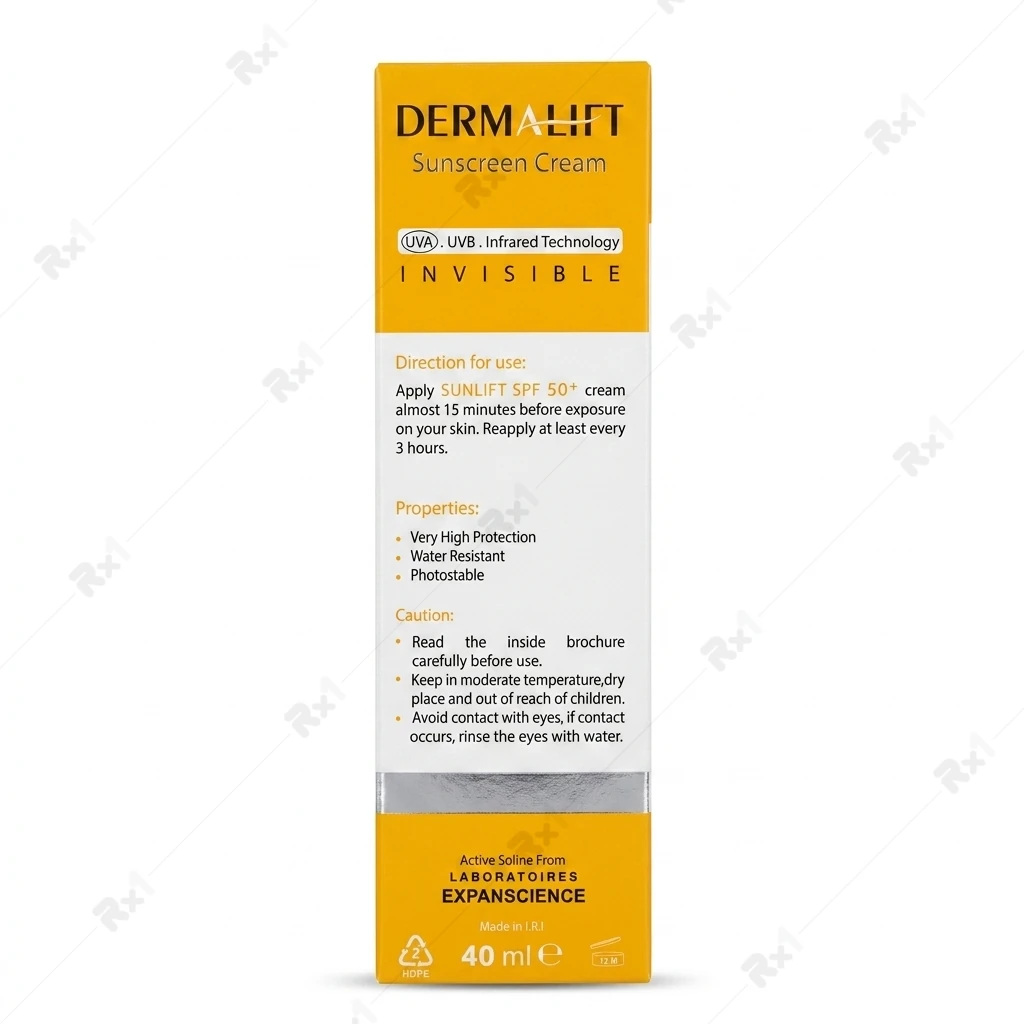 کرم ضدآفتاب بیرنگ درمالیفت SPF50 مدل سان لیفت مناسب پوست خشک حجم 40 میلی لیتر - تصویر 3