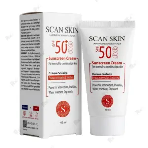 کرم ضدآفتاب بیرنگ اسکن اسکین SPF50 مناسب پوست چرب حجم 40 میلی لیتر