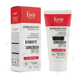 کرم ضد آفتاب و روشن‌کننده ایورین بایوتک مدل Biowhite با SPF30 حجم 50 میلی‌لیتر