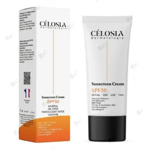 ضدآفتاب رنگی سلوسیا SPF50 فاقد چربی مناسب پوست چرب و مختلط حجم 40 میلی لیتر