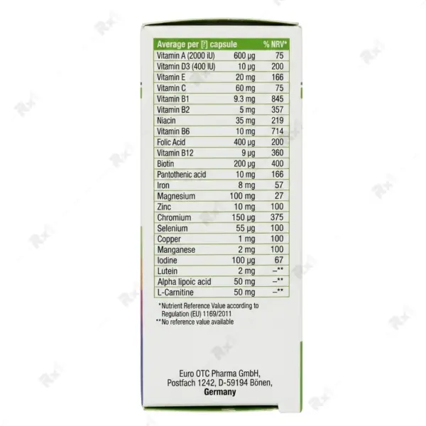 کپسول مولتی ویتامین آپوویتال ویژه افراد دیابتی ۳۰ عددی