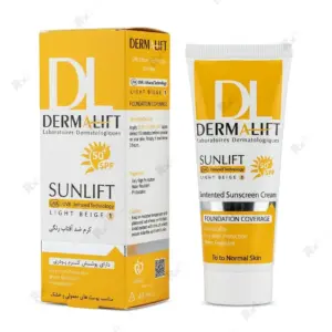 کرم ضدآفتاب بیرنگ درمالیفت SPF50 مدل سان لیفت مناسب پوست خشک حجم 40 میلی لیتر