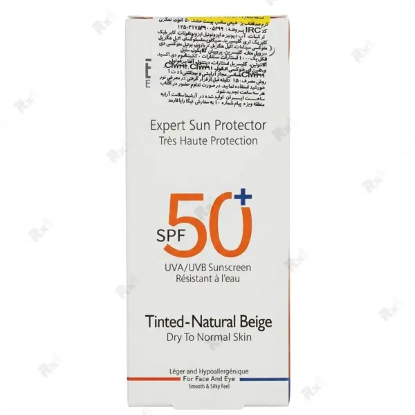 کرم ضد آفتاب رنگی اشائونی مدل Expert Sun Protector با SPF 50+ مناسب پوست خشک تا نرمال حجم ۴۰ میلی‌لیتر