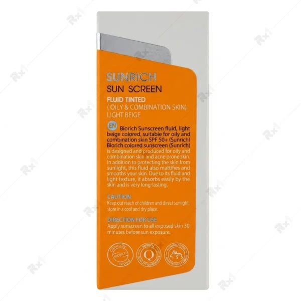 فلوئید ضدآفتاب رنگی بایوریچ سانریچ SPF 50+ بژ روشن 50 میلی‌لیتر