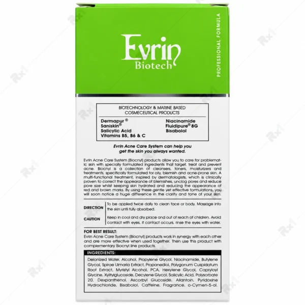 لوسیون آنتی آکنه اورین مدل BIOCNYL مناسب پوست چرب و دارای جوش حجم 75 میلی لیتر