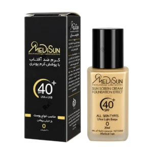 کرم ضد آفتاب رنگی مدیسان SPF 40+ مناسب انواع پوست بژ بسیار روشن شماره صفر 30 میلی‌لیتر